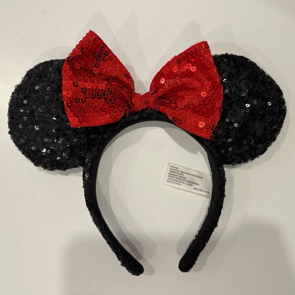 Disney Minnie Mouse Red Sparkly Ears Headband